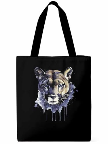 Canvas Tote Bag, Watercolor Lions Graffiti Aesthetic Canvas Tote Handbags for Women Shoulder Bag,