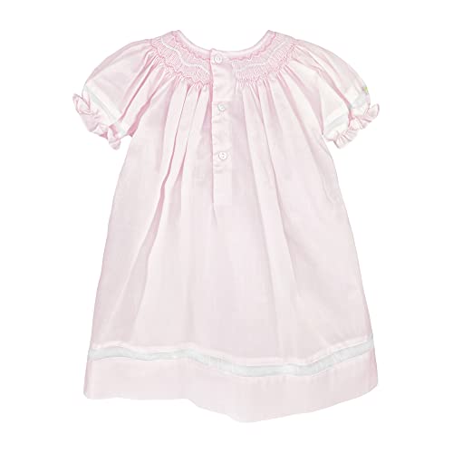 Baby Girls’ Smocked Daygown with Voile Insert, 12 Months, Pink2