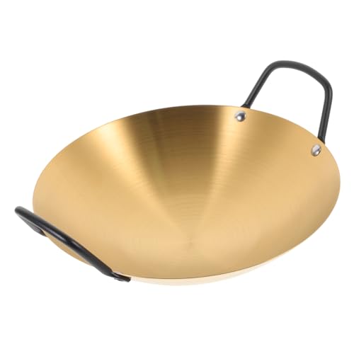 Wok redondo con doble asa acero inoxidable antiadherente