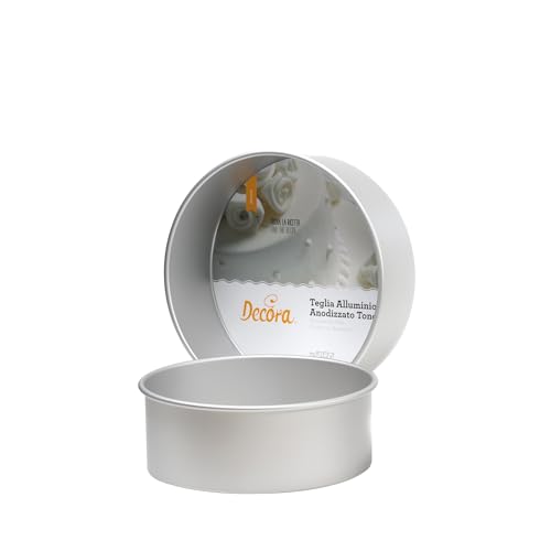 Decora, 0062601 Teglia Professionale Tonda Ø 23 x 10 h cm, In Alluminio Anodizzato, Senza Punti di Saldatura, Design Professionale