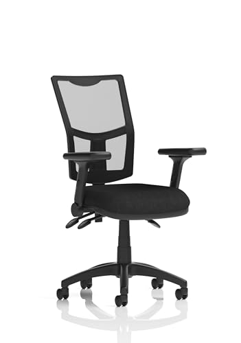 Image of Dynamic Eclipse Plus III Lever Task Operator Chair Mesh Back With Height Adjustable And Folding Arms Black