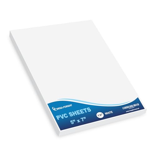 Image of Mega Format Expanded PVC Plastic Sheets - 5 inch X 7 inch Rigid White Sheet for Crafts, Signage, & Displays - Sintra, Celtec PVC Board - Waterproof for Outdoors Use - 1 /2 inch 12mm Thick - 1-Pk-White