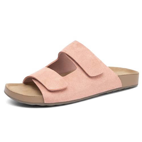 Women's Flat Sandals Casual Slippers, Adjustable Straps Comfortable Summer Slides for Walking & Neutral Wear