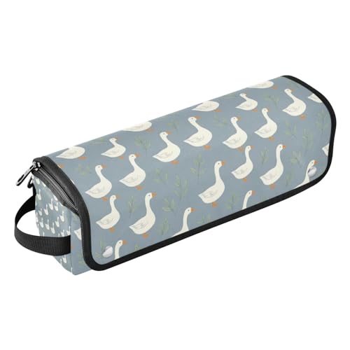 Bolsa de viaje para herramientas de cabello con tapete resistente al calor desmontable, impermeable y portátil para planchas de pelo, rizadores y accesorios, diseño gris con flores y azul miniatura 1