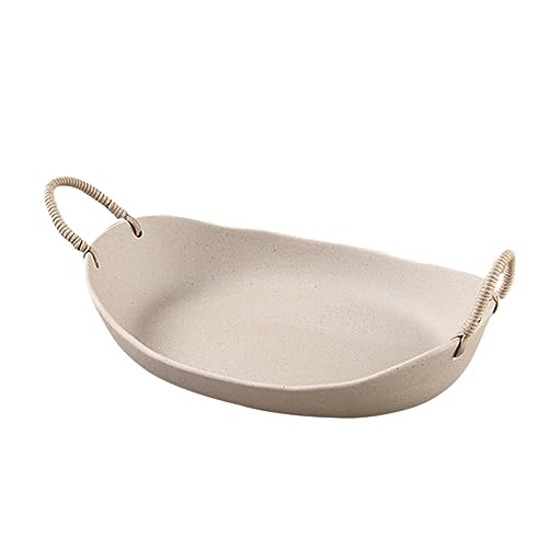 Cabilock Vintage Ceramic Dish with Rope Handle Sushi Plate for Decor and Serving for Parties Family Gatherings and Restaurants Unique Design