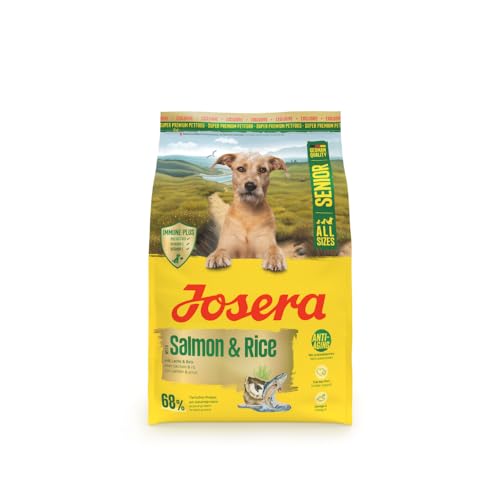 JOSERA Senior mit Lachs & Reis (1 x 3 kg) | Premium Trockenfutter für ältere Hunde Aller Rassen | fettreduziert | Mit Omega 3 & L-Carnitin | Immune Plus für EIN intaktes Immunsystem | 1er Pack
