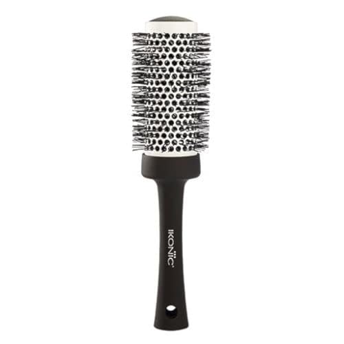 Image of Ikonic Professional Blow Dry Hair Brush with Ionic Techonology for Frizz-Free Styling, Curling, Volumizing & Waves for Women & Men, All Hair Types, Salon & Personal Use - BDB 43 BLACK + WHITE