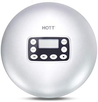Rechargeable CD Player, HOTT Portable Personal Disc CD Player Walkman with Anti-Skip Anti-Shock Protection (Silver)