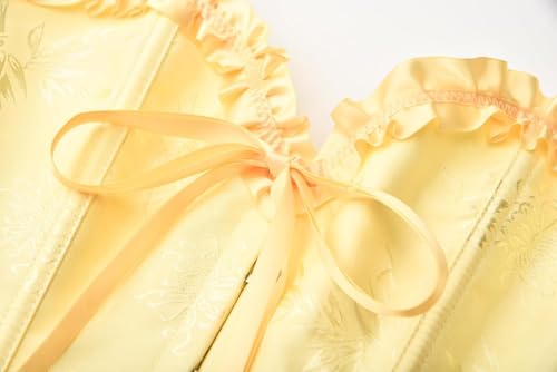 Women's Lace Up Corset Boned Floral Overbust Lingerie Bustier Bodyshaper Top S-6XL3