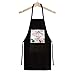 Delantal de cocina personalizable de color negro, tamaño único, ajustable, con 3 bolsillos, 70 cm de ancho x 80 cm de alto, ideal para regalo para el día del padre, Navidad, Top Chef, talla única