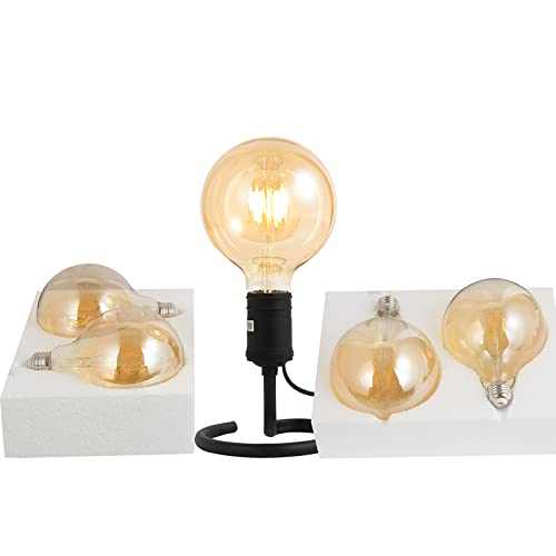 BoostArea LED Bulbs 60 Watt Equivalent, 2 Pack 6W G125 Led Globe Bulbs, Antique Vintage Light Bulbs Amber, E26 LED Edison Light Bulb, 2700K 800LM Warm White, E26 Standard Base, Non-Dimmable
