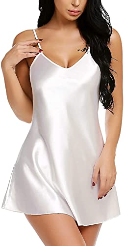Image of Honeymoon Night Dresses for Women - Lightweight Satin Sleepwear Nighties, Hot Bridal Nightwear Dress and Suit for Women, Ladies Lightweight Wear Comfortable, Stylish Nighty for Girls