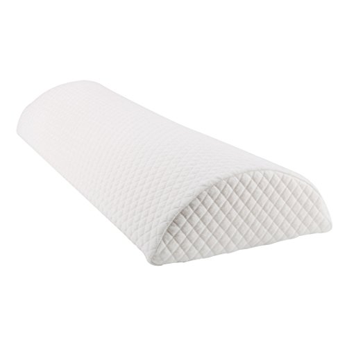 uxcell Half Moon Memory Foam Cushion Semi-Roll Pillow Four Position Support Pillow with Washable Cover White Medium