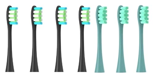 Oclean �����p�u���V�w??�b�h (7 ��) �ɑΉ� - �t�B�b�g Flow/X/X PRO/Z1/F1/One/Air 2/SE �\�t�g�f���|���сA�^��(4black 3green)