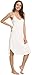 GYS Women's Bamboo Viscose Full Slips for Under Dresses Adjustable Spaghetti Straps Cami Long Slip Dress, White, Small