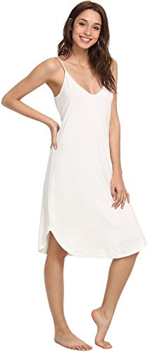 Image of GYS Women's Bamboo Viscose Full Slips for Under Dresses Cami Slip Dress | Lightweight, Anti Static, Adjustable Spaghetti Straps, Silky Soft, Moisture-Wicking, Perfect for Sheer Dresses