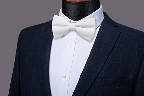 Image of YourTies Bow Ties for Men Pretied Bowties Solid Color Satin Bow Tie Formal Business Tuxedo Wedding Party Prom