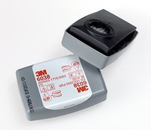 3M 6098 P3R - 2 filtros contra partículas de carbono adecuados para las máscaras de las series 6000 y 7000