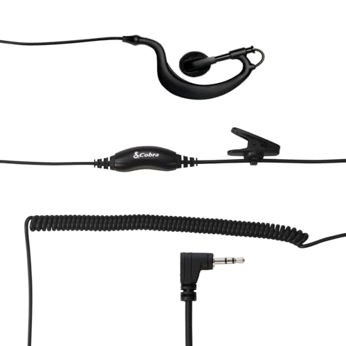Image of Cobra 2.5mm C-Style in-Ear Headset with Foam Earpiece - Comfortable Noise-Isolating Communication Earpiece for Two-Way Radios with Soft Foam Tip