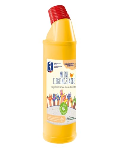 Feuchtmann 633 0658-2 0658-1-Meine Peinture au doigt préférée en bouteille, env. 900 g de peinture jaune de haute qualité pour enfants à partir de 2 ans