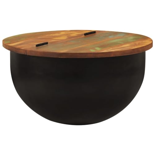 Table Basse en Bois de Récupération Massif et Piètement Métal - 2