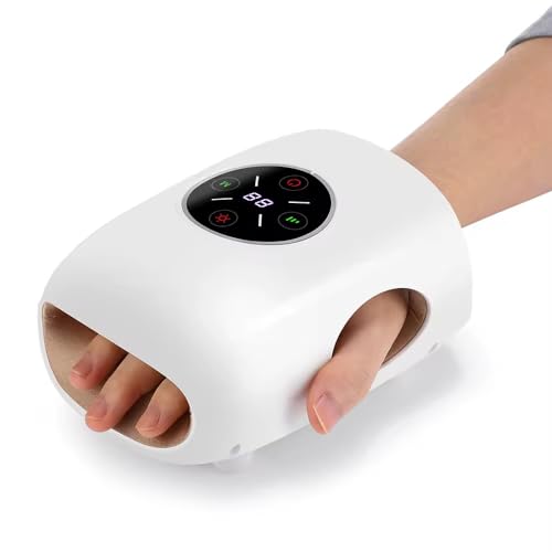 Image of Cordless Hand Massager with Heat & Air Compression for Arthritis, Carpal Tunnel & Finger Pain Relief - Rechargeable, Portable Electric Palm Massager with 3 Modes & Auto Shut-Off