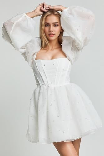Xijun Short Homecoming Dresses for Teens 2025 Puffy Sleeve Corset Prom Dress A Line Party Mini Cocktail Gowns4