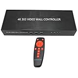 Controlador de Pared de Video 4K 3x3, Empalme de Pantalla de Procesador de Video LCD 1080P, Rotación de 180 Grados, Procesador de Pared de Video HDMI 1x5,2x4,4x2,5x1,2x2 para Empalme de 9 TV(#1)