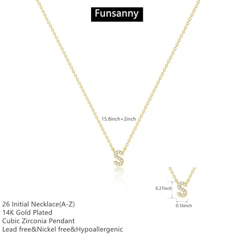 Initial Heart Necklaces for Women - Dainty Cute Necklace Small Layered 14K Gold Plated A-Z Letter CZ Pendant Trendy Satellite Chain Necklaces for Women Non Tarnish Gold Jewelry Set Gift