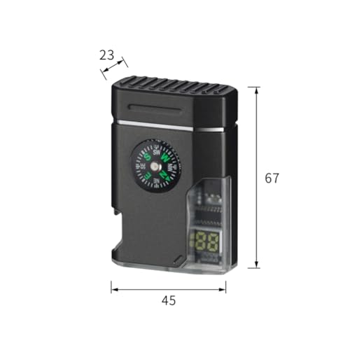 Briquet à double arc étanche en finition noire avec lampe LED