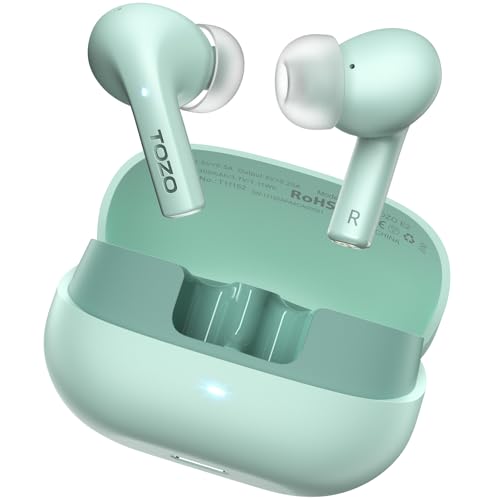 TOZO E2 Wireless Earbuds with 2 Mics AI Call Noise Cancellation, 10mm Drivers with Powerful Bass, App Customize 32 EQs, 30H Playtime, Bluetooth 5.3 Ear Buds, Comfort Fit in-Ear Headphones