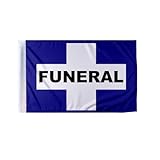 PromoPatriot Memorial Funeral Motorcycle Flag 6x9 inch, Purple Tribute Banner with White Cross, Double-Sided Wrap Knit Polyester, Heavy-Duty and Fade-Resistant for Processions & Biker Display (Without Pole)
