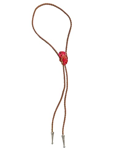 Image of Daisy Del Sol Bolo Tie Turquoise Stone Braided Vegan Faux Leather Silver Tips Handmade Necklace Adjustable Boho Western Jewelry