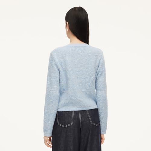 Image of GOELIA Women Wool Blend Lightweight Cardigan Sweaters 2026 Spring Business Casual Solid Long Sleeve Knitted Cardigan Top