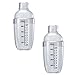 Vaguelly 2Pcs in Plastica Cocktail Shaker Bevanda Mixer Mano Shaker Tazze con Bilance 500 Ml Anti- Percale Latte Trasparente Tè Cocktail Drink Shaker Barre Strumenti