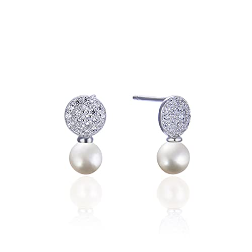 Argent sterling femme boucles d'oreilles clou géométrique chic en métal argenté