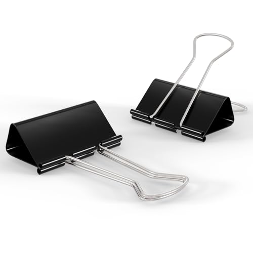 48-Pack 1.25 Inch Binder Clips, Heavy Duty Black Clips Hold 150 Sheets, Rust-Proof with Smooth Edges for Office, Cable, Kitchen Food Organization​​ image 7