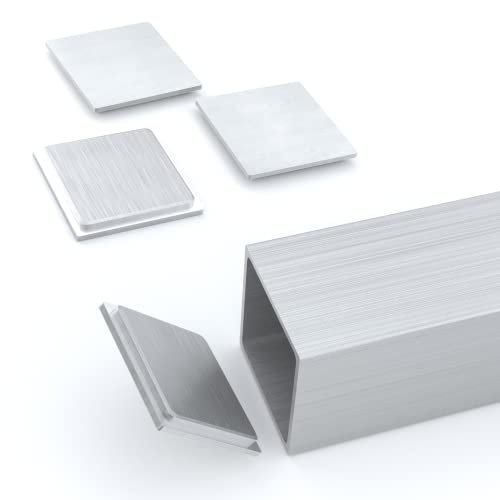 Nelsons CNC 4 Pack 2x2 Inch Aluminum Radius Edge Square End Caps for Square Tubing with Wall Thickness 0.125