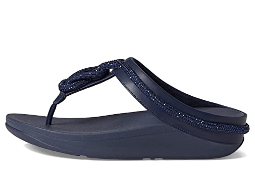 Image of FitFlop Women's Fino Crystal-Cord Leather Toe-Post Sandal