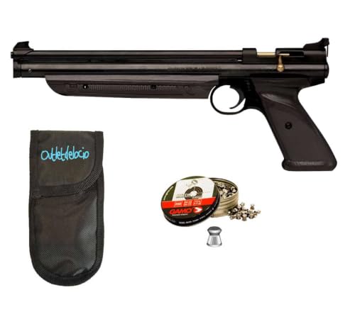 Pistola perdigon Crosman P1322G de Bombeo Neumatico. 5,5 mm+ Funda Portabalines + Balines. 23054/36580