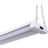 HARRRRD LED 4ft Utility Shop Light-40W, 5000K, Linkable, Frosted Lens, 4100LM, Replaces 4 Foot Fluorescent, Garage Shoplight Ceiling Fixture, Pull Cord Chain, Plug in