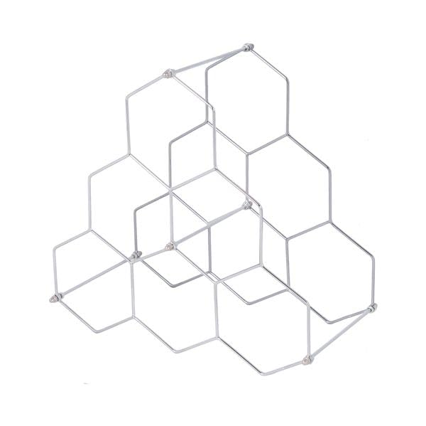 Botellero para 6 botellas de vino cromado y soporte hexagonal modular 5