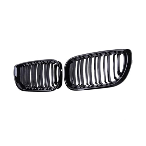 Parrilla delantera E46 de 4 puertas 2002-2005, rejilla doble listón para capó negro brillante 3