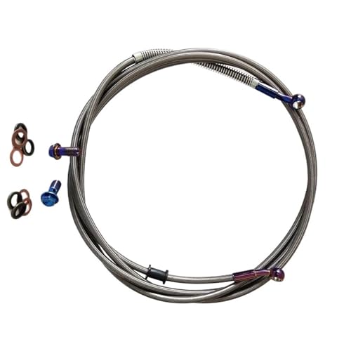 Tuyau frein hydraulique tressé 180cm de haute résistance avec embouts 28°