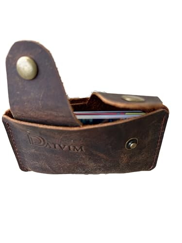 Genuine Leather Card Holder Wallet Front Pocket Slim & Stylish Wallet for Business Card & Credit Cards for Men & Women Durable Debit Card Case Cover Holder (Crazy Horse Cognac D1)4