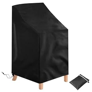 Votoko Gartenstuhl Abdeckung, 70x70x85/125cm Schutzhülle Gartenstühle Wasserdicht Winddicht, UV-Beständig Schutzhülle Stapelstühle, SchutzhüLle GartenmöBel