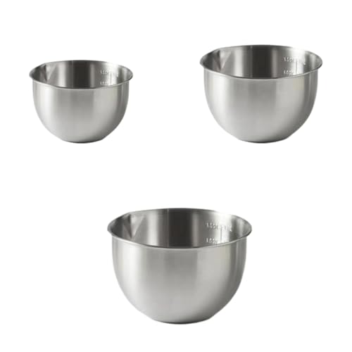 Cuenco for mezclar de acero inoxidable, antideslizante, for batir huevos, ensalada metal, Compatible con preparación cocina, sopa, aperitivos, magdalenas(2.5L)