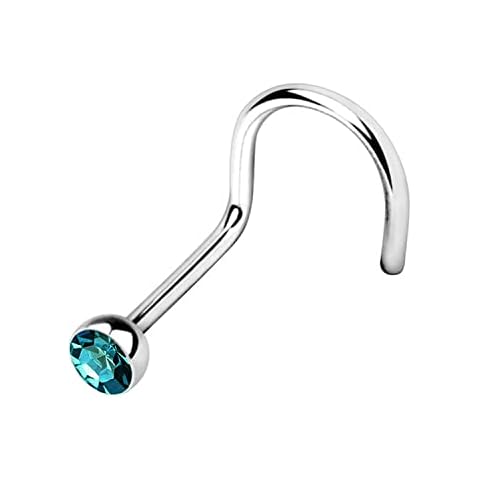Piercing curvo de nariz WARRIOR con bola de cristal checo Cover