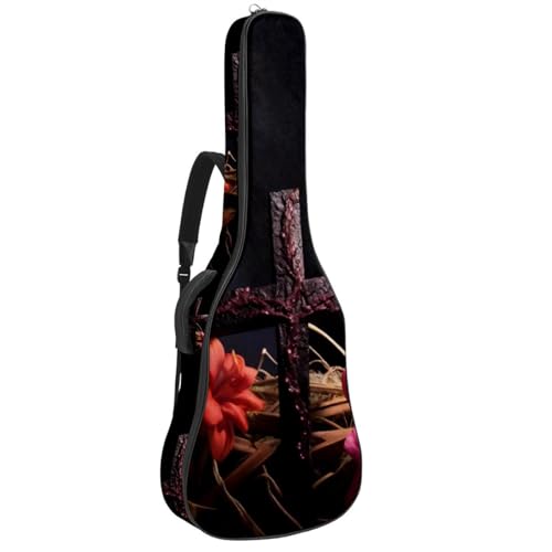 Sac pour guitare acoustique élégant motif croix noire étanche