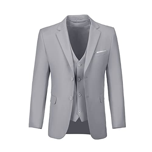 Image of Furuyal Mens Suits 3 Piece Slim Fit Suit Set Formal Wedding Business Tuxedo | Men Suit Blazer Jacket Vest Pants with Tie